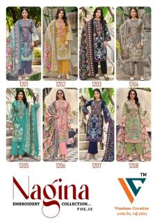 Vandana nagina vol-12 work dress material wholesale in ahmedabad